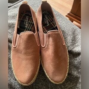 Sperry Womens Sailor Twin Gore Leather/Jute Boat Shoes